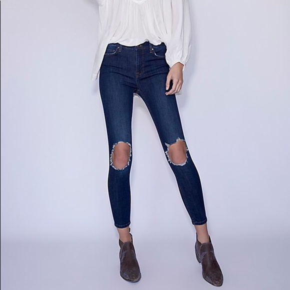 Free People Denim - Free People Busted Knee Skinny Jeans